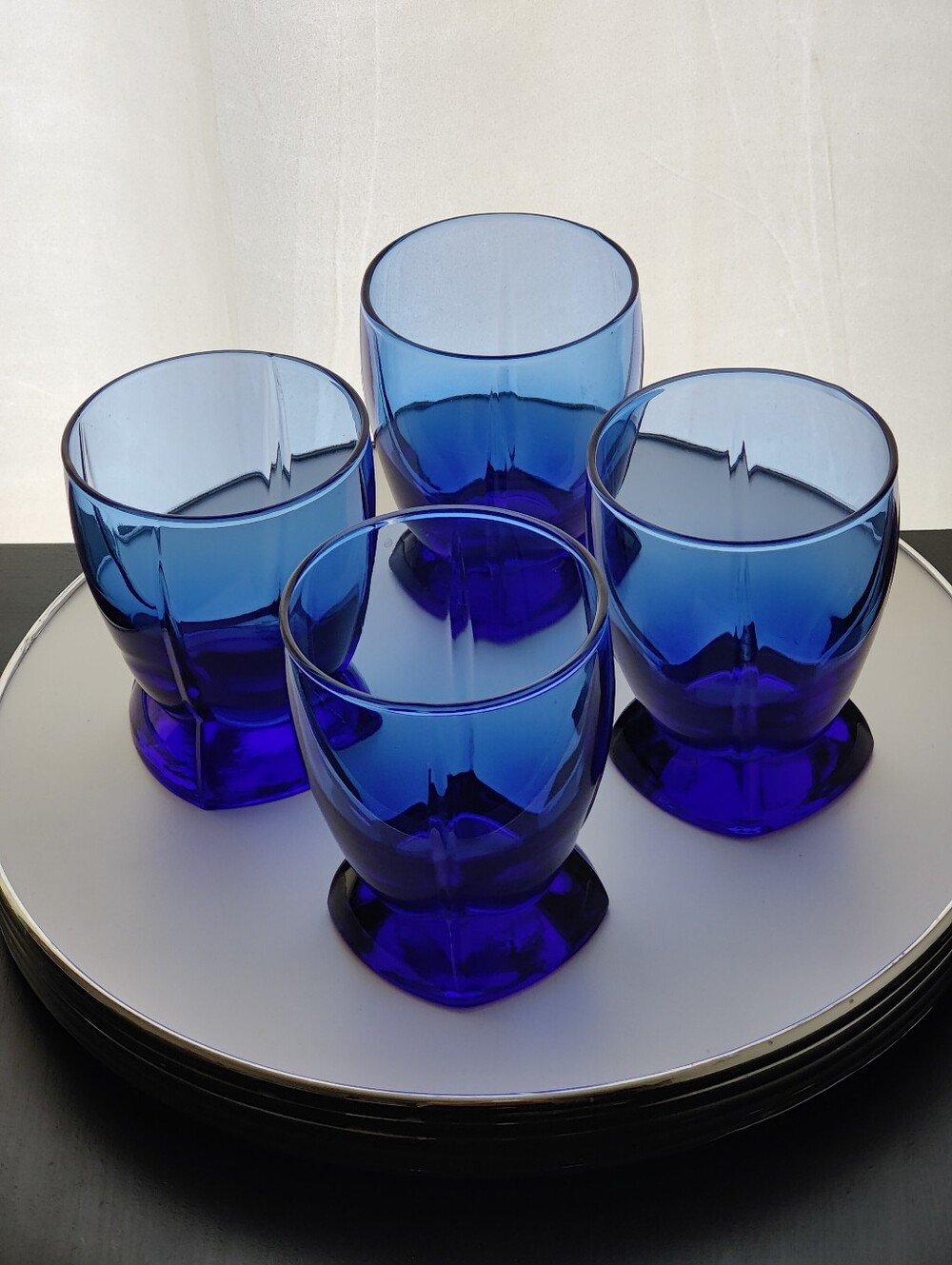 4 Vintage | Double Old Fashioned Glasses | Berkeley Cobalt 💙 by Anchor Hocking
